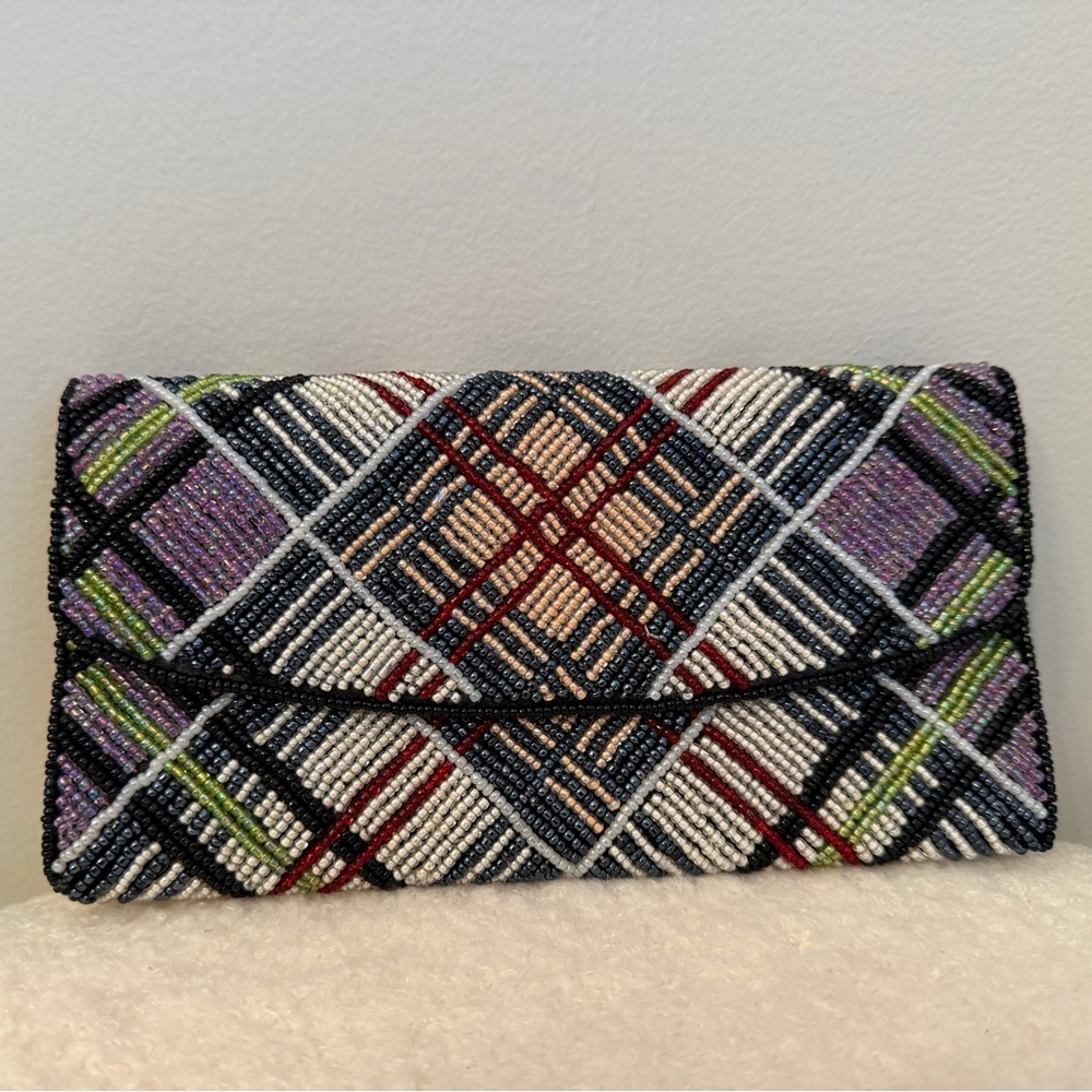 Multicolor Beaded Wallet Clutch